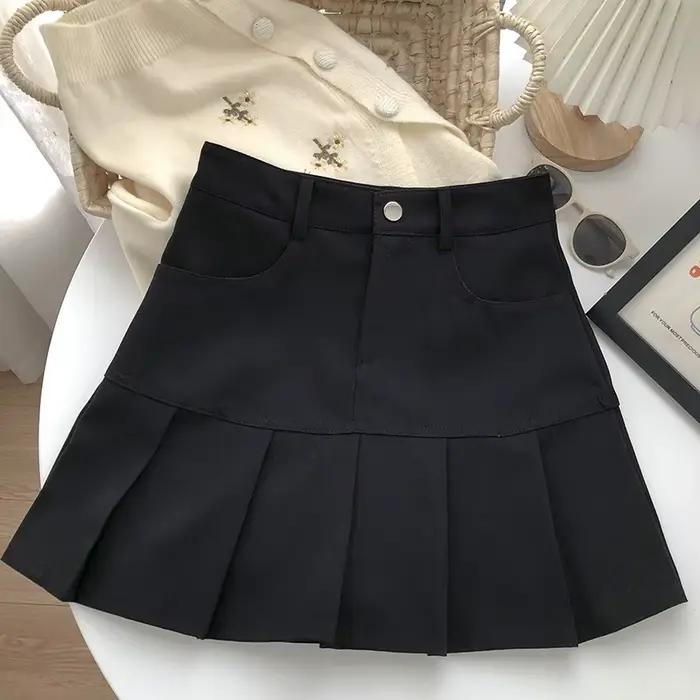 Y2K – jupe plissée Vintage taille haute pour femmes
