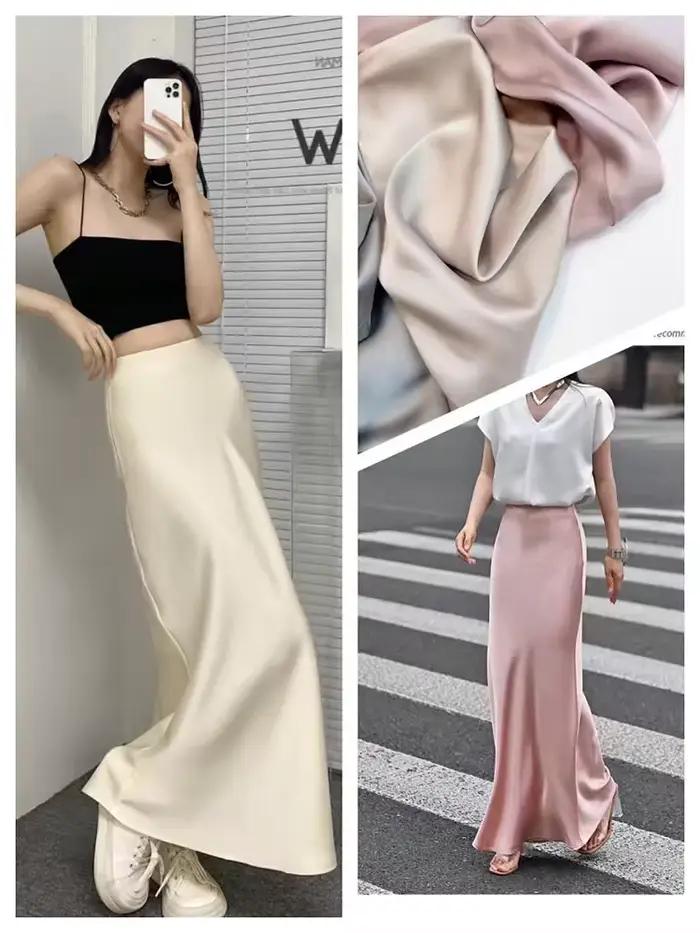 Jupe mi-longue sirène en Satin brillant pour filles