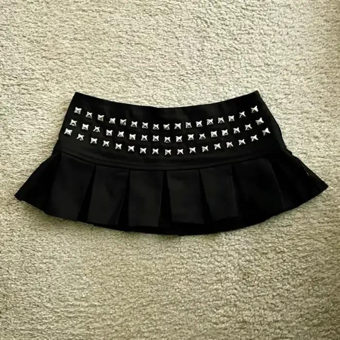 Y2k vêtements gothique Punk clouté Mini jupe Harajuku Sexy Ultra courte Rivet