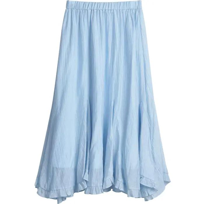 Jupe mi-longue décontractée OLrain en Lyocell pour femme