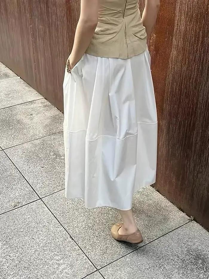 Jupe minimale décontractée pour femmes, style japonais, 100% coton