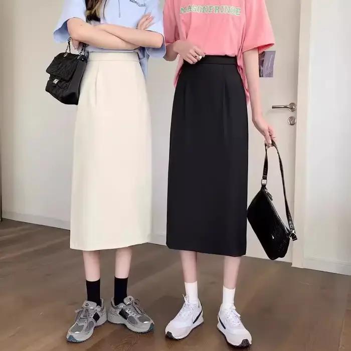 Jupe drapée amincissante taille haute pour femme