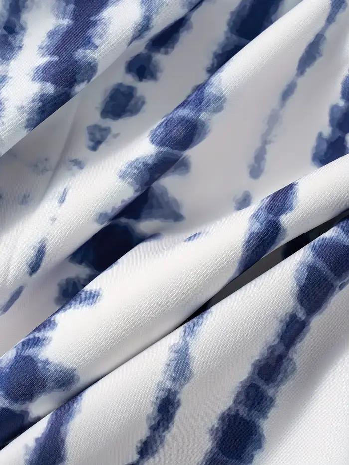 Jupe mi-longue décontractée imprimée bleu encre pour femmes, silhouette trapèze, coupe régulière, polyester, été et bureau