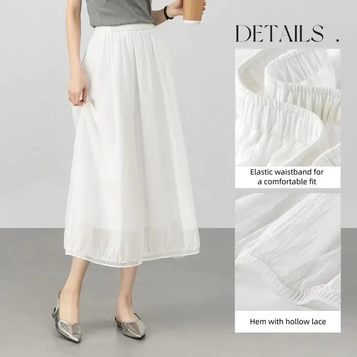 Jupe midi blanche en Lyocell SENTUBILA pour femme