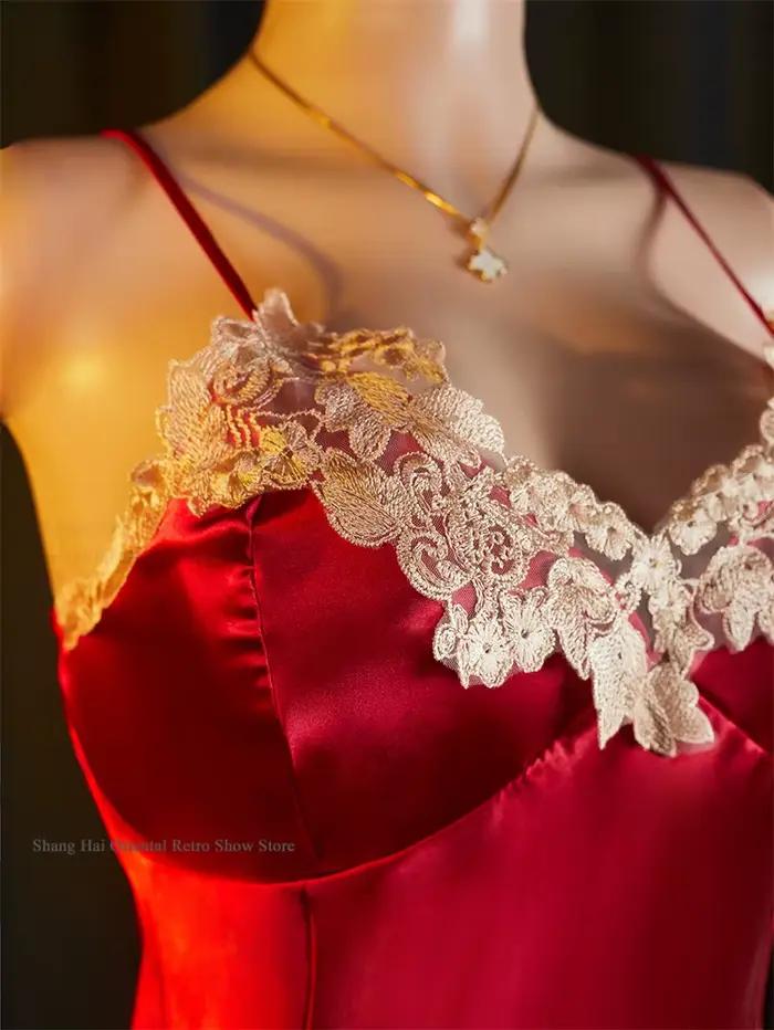 Chemise de nuit à bretelles pour femmes, chemise de nuit longue, vêtements de salon, vêtements de nuit, lingerie d'été, vêtements de maison, nouveau