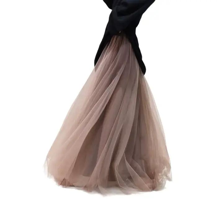Jupe midi féerique taille haute ajustée, jupe en tulle de danse printemps 2026