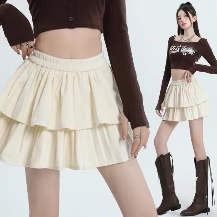Jupes coréennes en velours Slim taille haute pour femmes