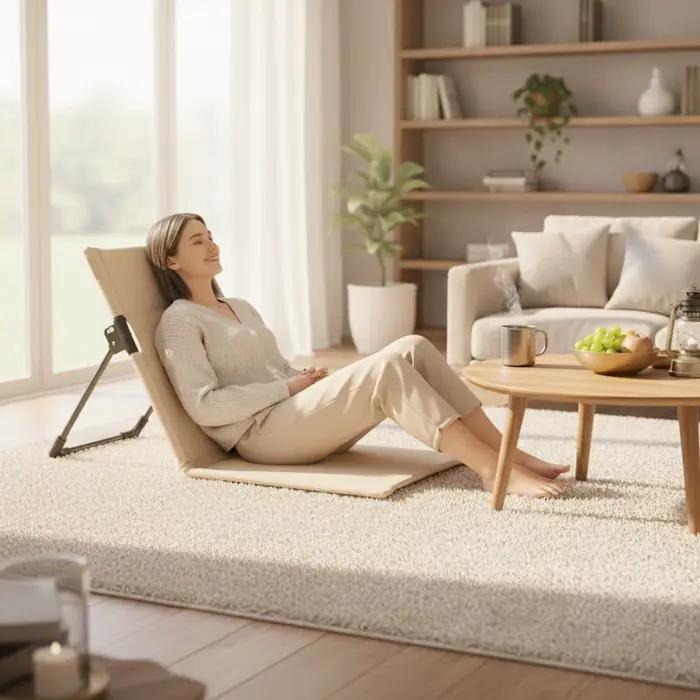 Tapis de plage pliable avec dossier, chaise longue pliable confortable, chaise longue pliable, mobilier durable et polyvalent