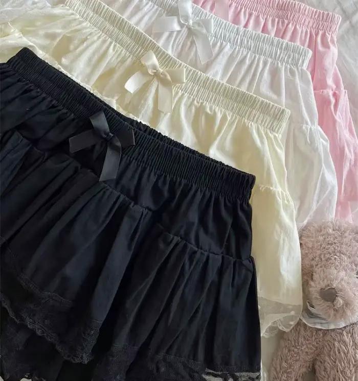 Mini-jupe rétro japonaise pour femmes, jupe vintage en dentelle, style Kawaii Lolita, jupe tendance des années 2000, tenues chics, nouveauté