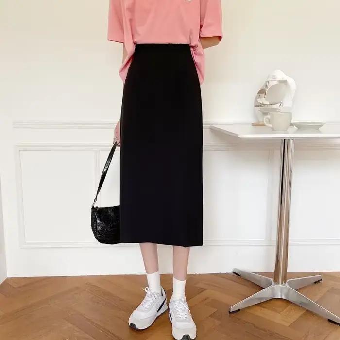 Jupe drapée amincissante taille haute pour femme