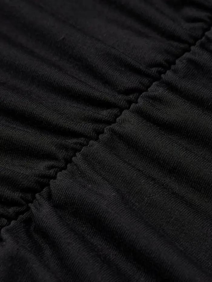 Jupe froncée élégante taille haute avec évent arrière pour femme – Parfaite pour la mode printemps et été