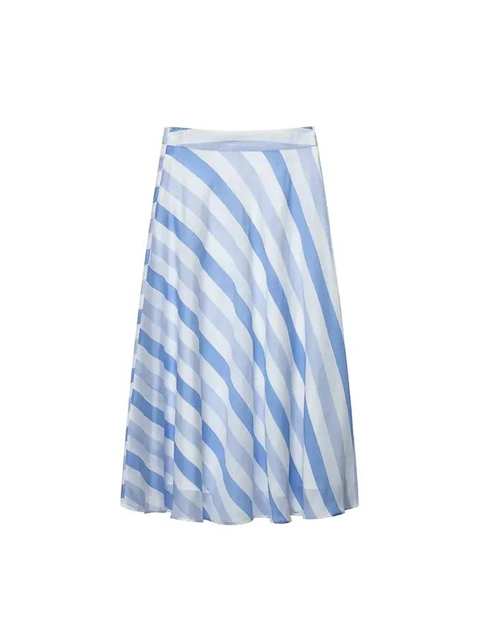 Jupe rayée bleue vintage TFMLN pour femme – Tendance estivale