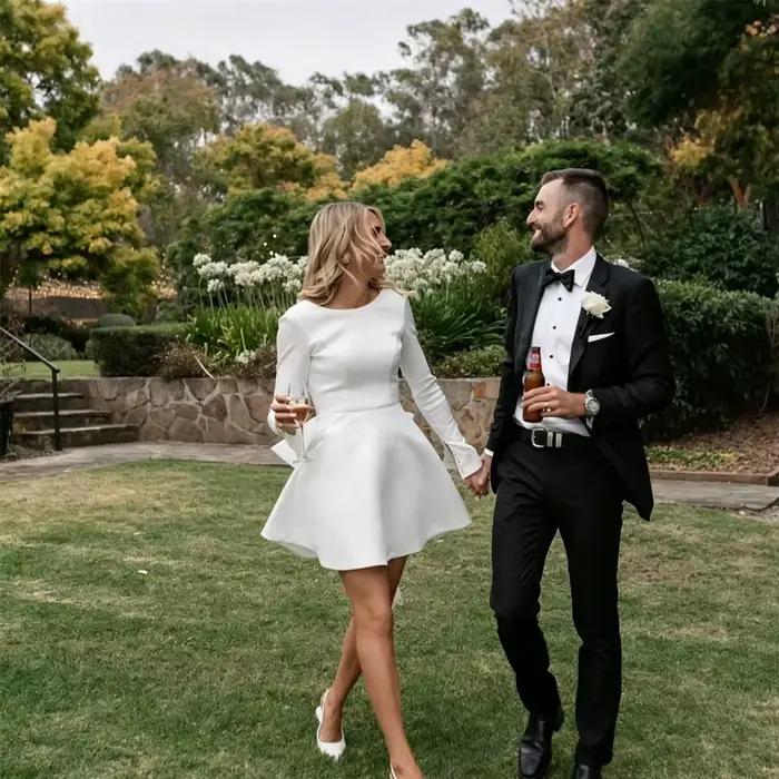 Robe De mariée trapèze avec nœud élégant pour femmes