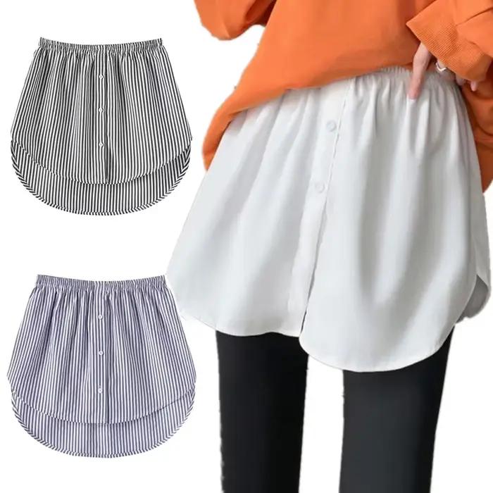Sous-jupe détachable pour femmes, fausse chemise, jupe irrégulière, chemisier à queue, extension en coton, faux ourlet, Mini jupe, faux ourlet, 6 tailles