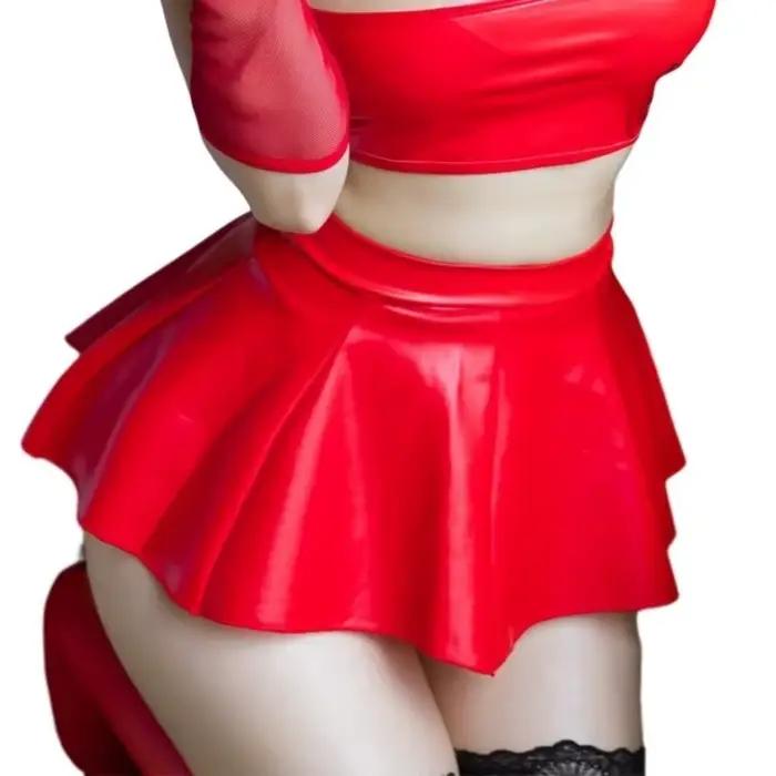 Mini jupe plissée en cuir PU pour femmes, tenue sexy, tenue de club, 449B