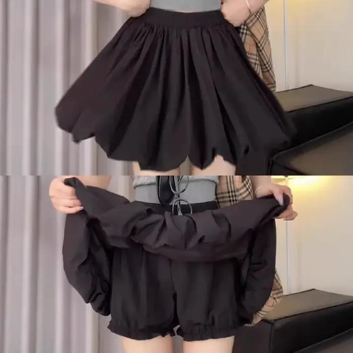 Jupe courte florale taille haute évasée pour femme grande taille