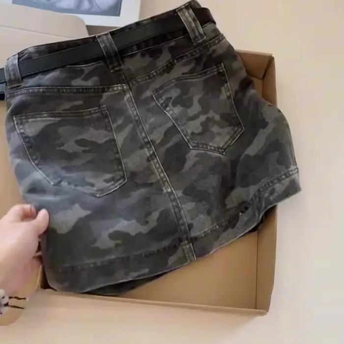 Spice Girls – jupe courte en jean Camouflage pour femmes
