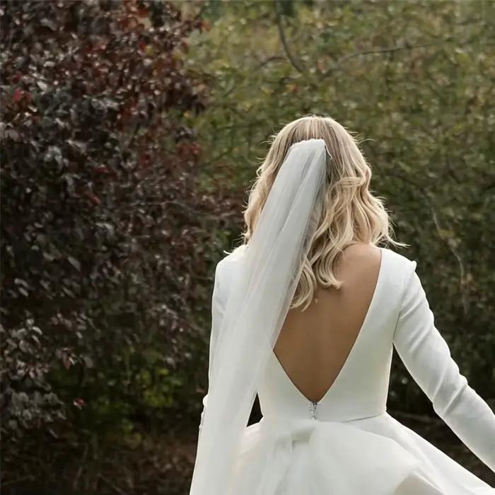 Robe De mariée trapèze avec nœud élégant pour femmes