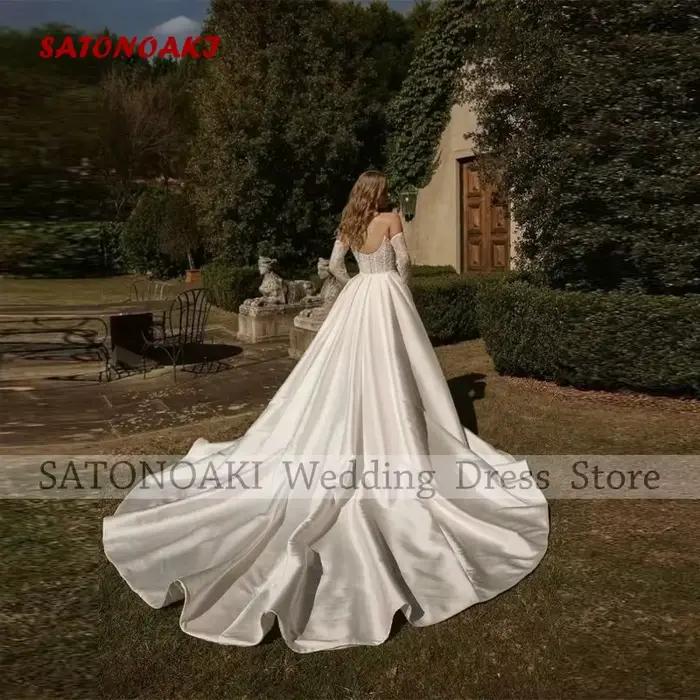 Jupe de mariée amovible en satin ivoire personnalisée avec longue traîne détachable pour robes de soirée