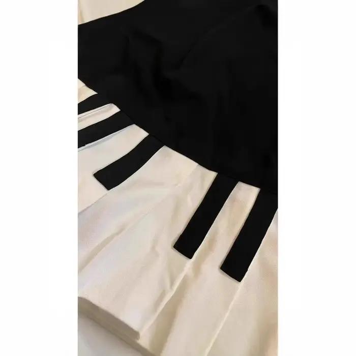 Demi-jupe de Piano rétro américain noir et blanc pour femmes
