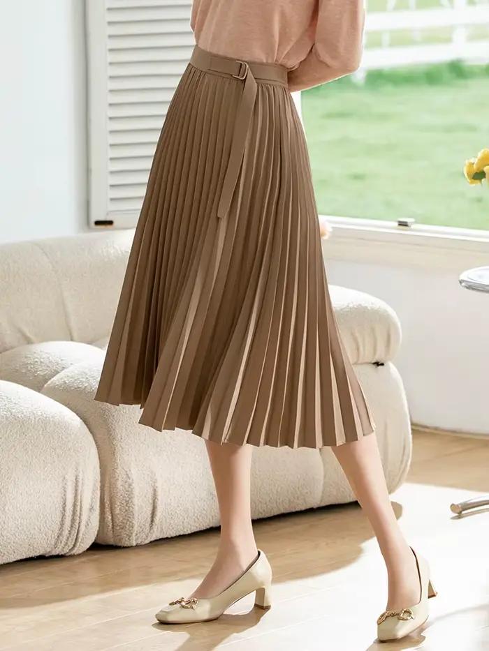 I Believe You-Jupe plissée taille haute pour femme