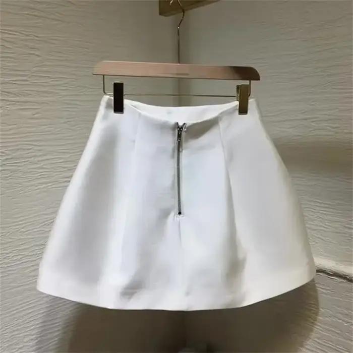 Style de travail coréen costume jupes été nouveau Design noir blanc taille haute