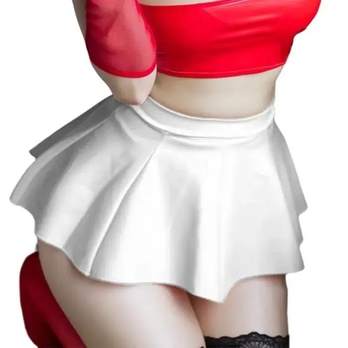 Mini jupe plissée en cuir PU pour femmes, tenue sexy, tenue de club, 449B