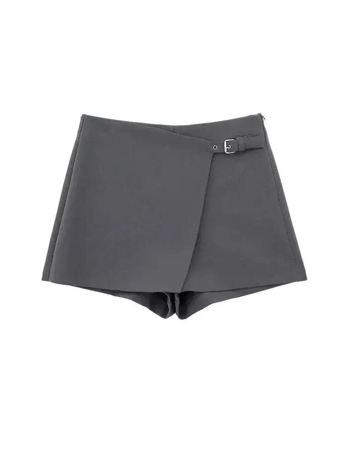 Jupes courtes asymétriques avec languette pour femmes
