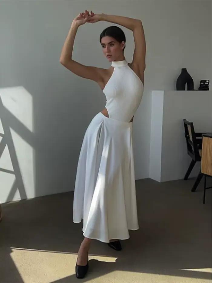 Jupe longue en satin pour femmes, élégante, ample, taille haute, maxi, streetwear, classique, mode féminine, sortie nocturne, rentrée scolaire