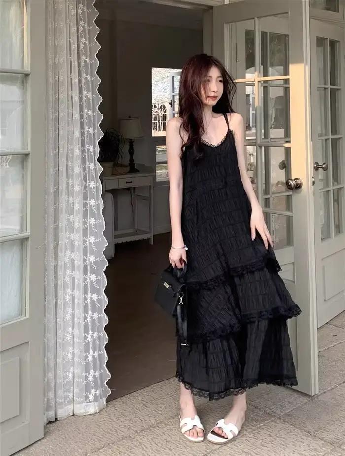 Été Befree longue Vintage décontracté volants élégant Maxi sangle Camis soyeux plage dentelle élégante robe de soirée robes Sexy femmes
