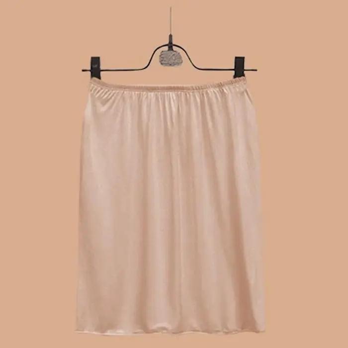Jupon Court en Satin à Taille artificiel astique pour Femme, Jupe Douce, Demi-Slip, Slim Fit