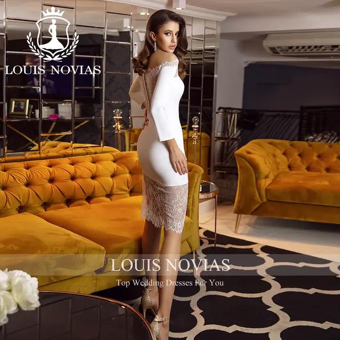 LOUIS NOVIAS robe De mariée sirène à manches longues décolleté Invisible Illusion bouton Sexy