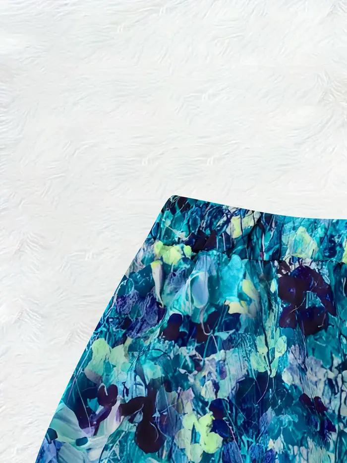 Jupe midi plissée taille haute élastique unie pour femme