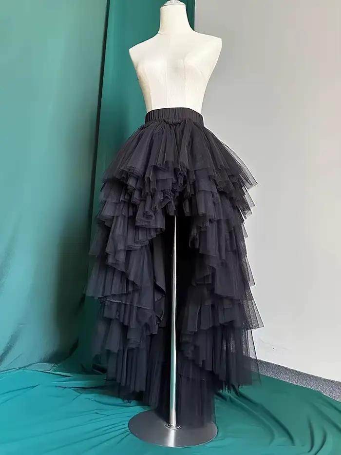 Jupe tutu longue à dos court, jupes de princesse à la mode