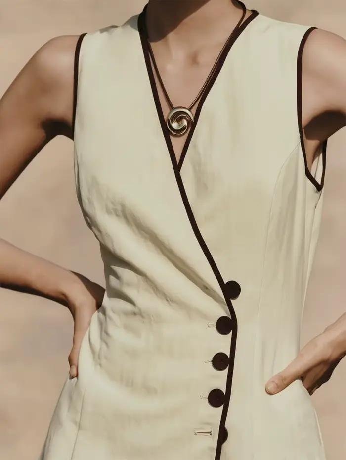 Jupe courte élégante noire à bords contrastants pour femme