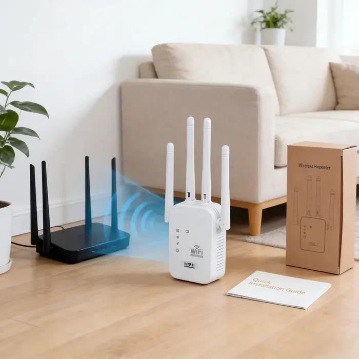 Répéteur WiFi 300 Mbps, amplificateur de signal sans fil 2,4 GHz, extenseur de portée WiFi longue portée 802.11N, routeur amplificateur de signal pour réseau domestique