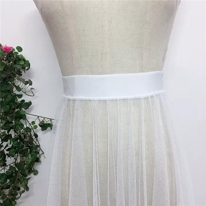Jupe plissée en maille transparente pour femmes