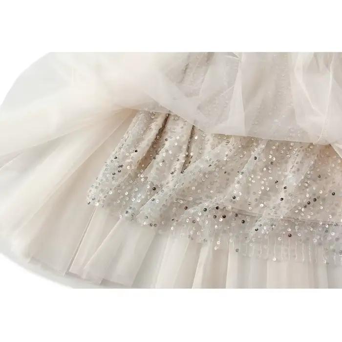 Jupe longue élégante en maille à paillettes pour femmes