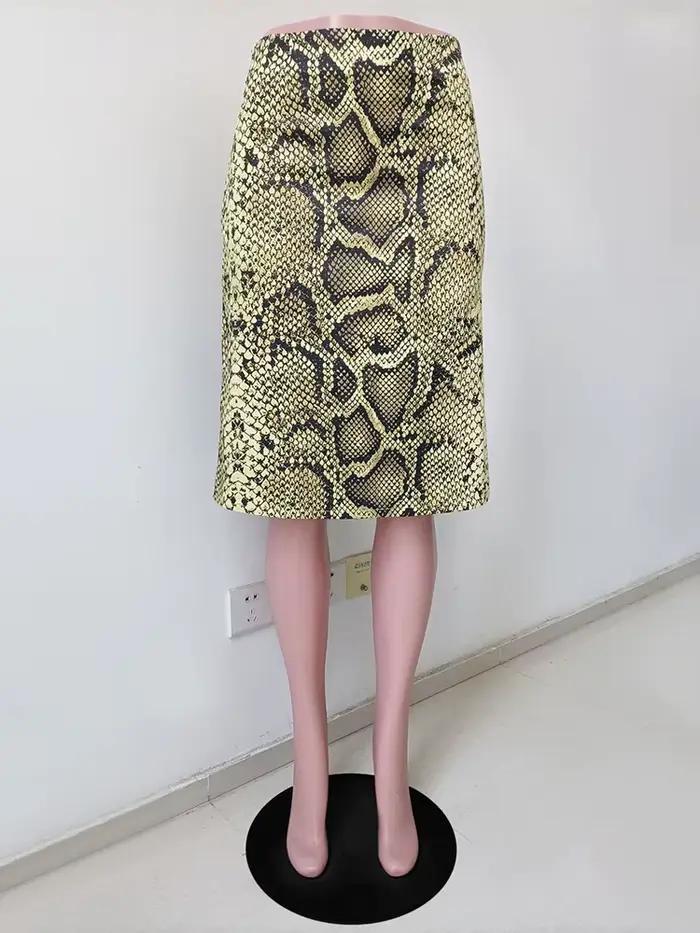 Jupe longue droite à motif serpent TARUXY pour femme junior high street printemps été 2025 coton fibre de bambou haute élasticité style moderne occassions spéciales