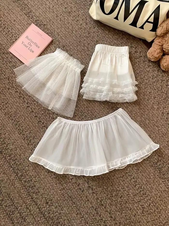 Demi-jupe en dentelle de Style coréen pour femmes