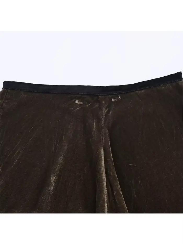 HH femmes élégant plissé décoration dentelle jupe longue automne femme taille haute côté fermeture éclair décontracté