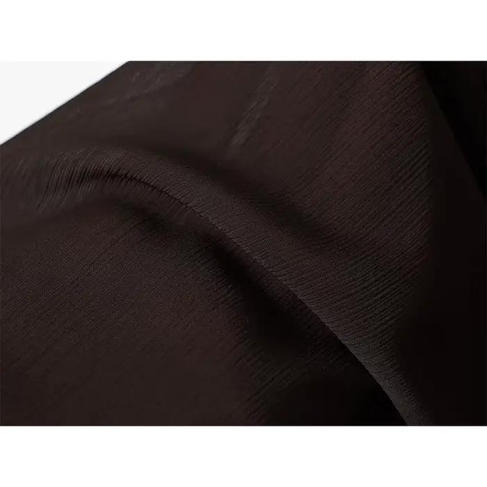 YENKYE Jupe midi asymétrique à volants marron foncé pour femme