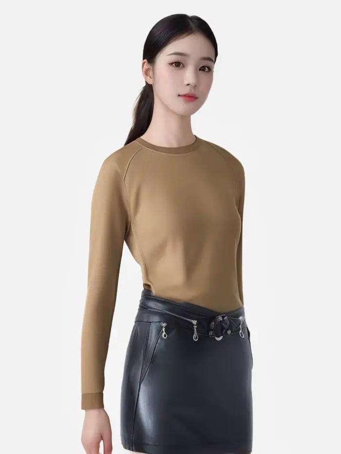 Micro mini jupe en cuir noir pour femme avec fermetures éclair