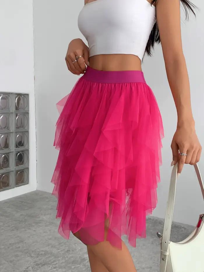Jupe mi-longue en mousseline de soie pour femme