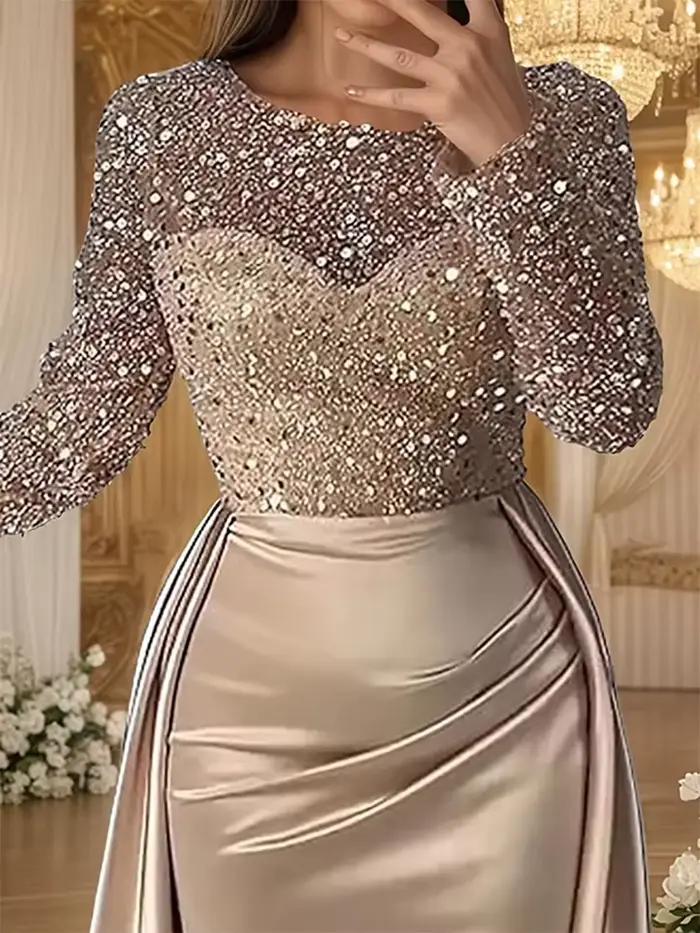 Robe de soirée glamour à paillettes pour femmes