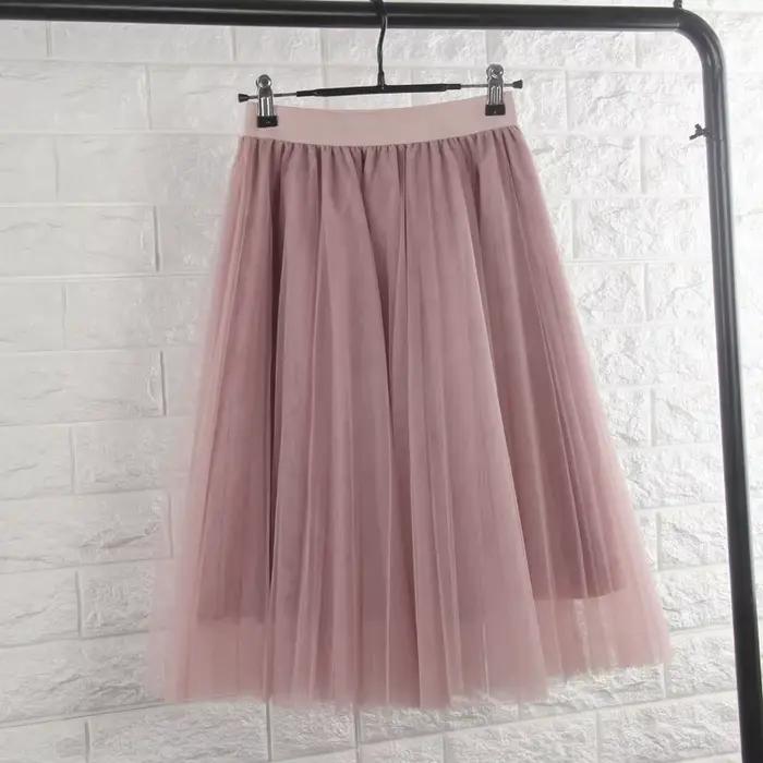 TingYiLi 4 couches jupes en Tulle femmes noir gris blanc adulte jupe