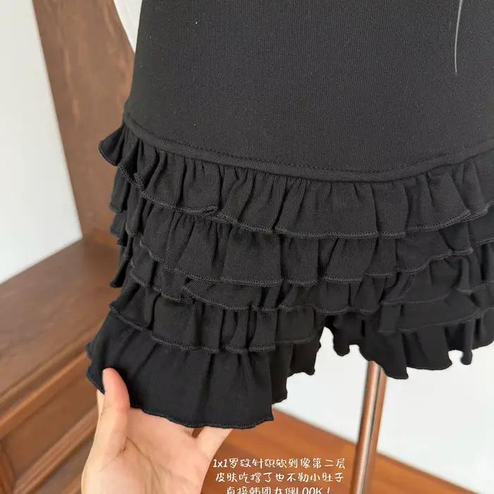 Jupe courte Harajuku Kawaii Y2K à volants en dentelle pour femme