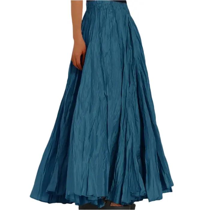 Nouveau printemps été jupes en mousseline de soie pour les femmes élégant Patchwork a-ligne jupe longue femme coréenne