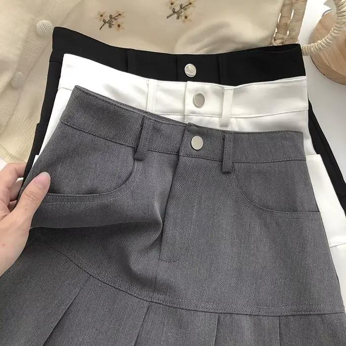Y2K – jupe plissée Vintage taille haute pour femmes