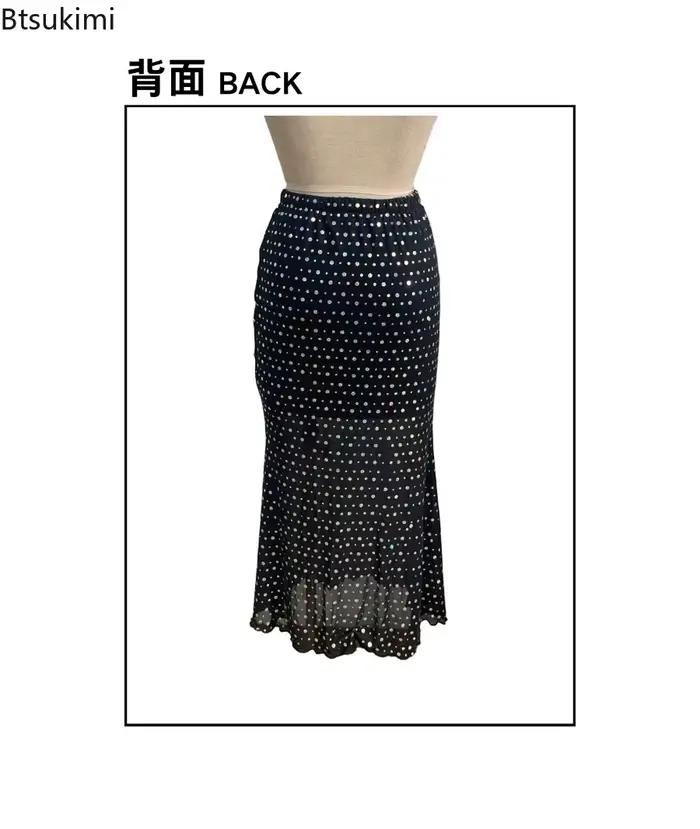 Nouvelles jupes moulantes en tulle double couche à paillettes noires pour femmes